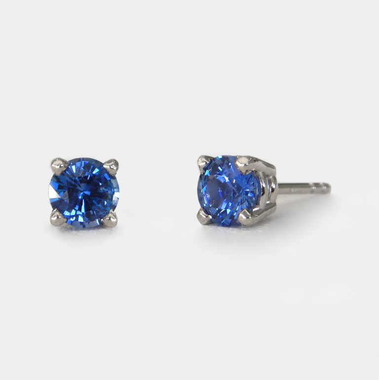 white gold sapphire studs