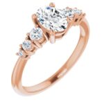 rose gold diamond accented engagement ring