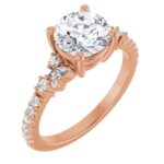 rose gold diamond accented engagement ring