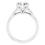side view of white gold vintage inspired solitaire engagement ring