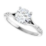 white gold split shank diamond engagement ring