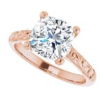 rose gold vintage inspired diamond engagement ring