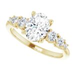 yellow gold diamond accented engagement ring