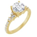 yellow gold diamond accented engagement ring