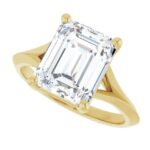 yellow gold split shank diamond engagement ring