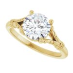 yellow gold split shank diamond engagement ring