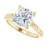 yellow gold vintage inspired solitaire diamond engagement ring
