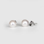 6mm akoya pearl studs in white gold