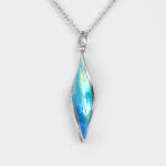 sterling silver blue and green aurora necklace