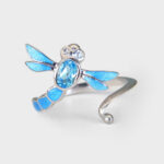 sterling silver blue dragonfly ring