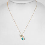 yellow gold opal leaf pendant on chain