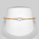 yellow gold pearl bracelet
