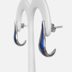 side view of sterling silver blue drop earrings