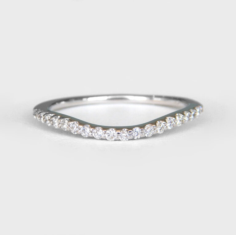 white gold contoured diamond band
