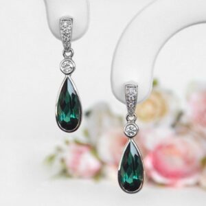 green tourmaline and diamond earrings