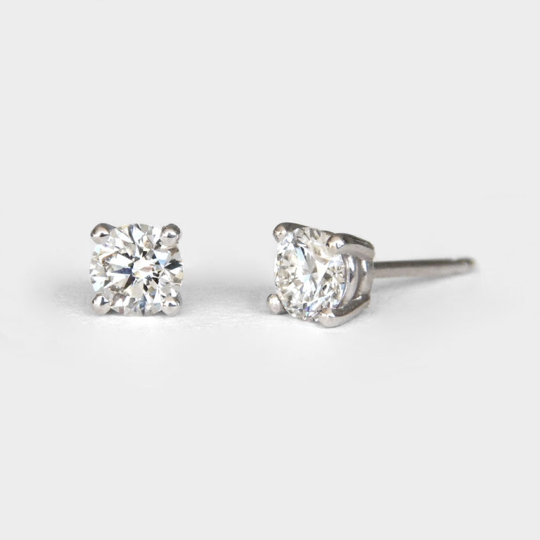 white gold diamond studs