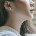 akoya pearl stud on ear