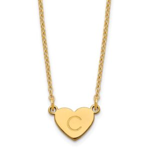 yellow gold initial heart necklace
