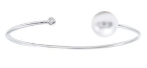 white gold pearl bangle