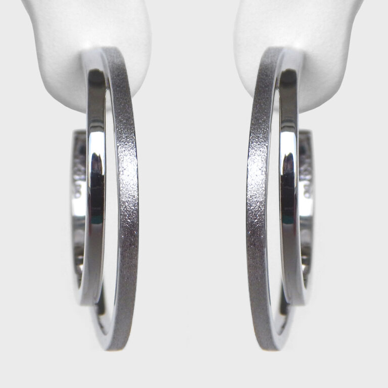sterling silver double hoop earrings