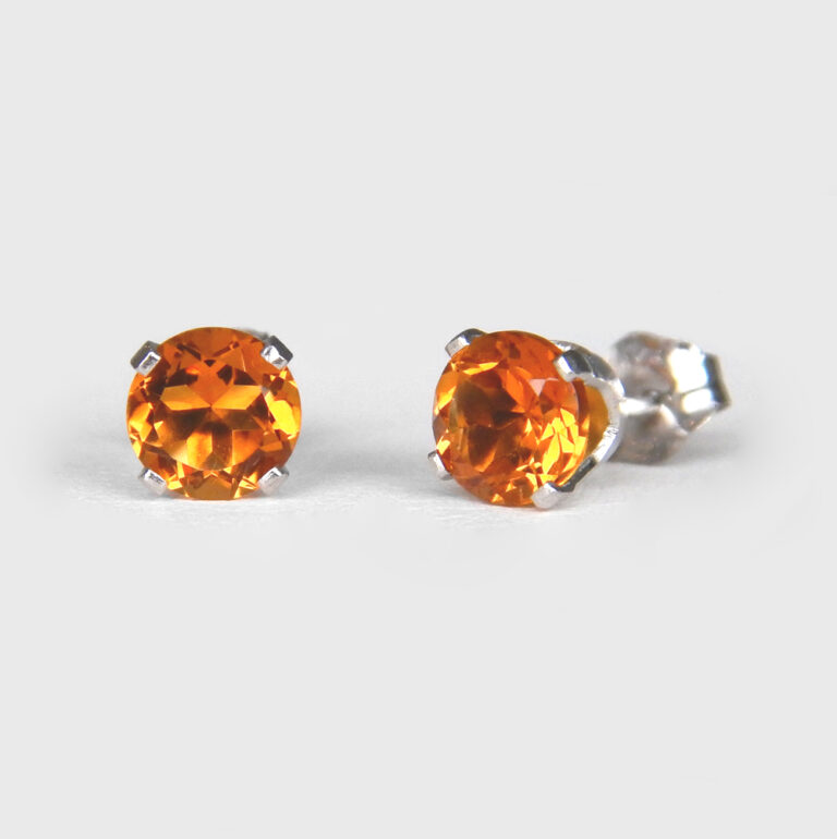 white gold citrine studs