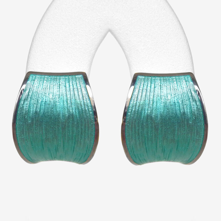 sterling silver turquoise half hoop earrings