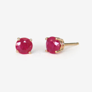 yellow gold ruby studs