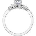 side view of floral inspired diamond engagement ring