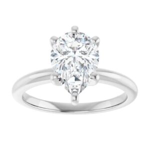 pear shaped diamond solitaire engagement ring