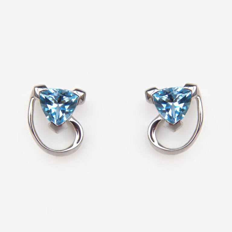 Click to view larger size sterling silver blue topaz earrings