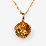 yellow gold citrine pendant