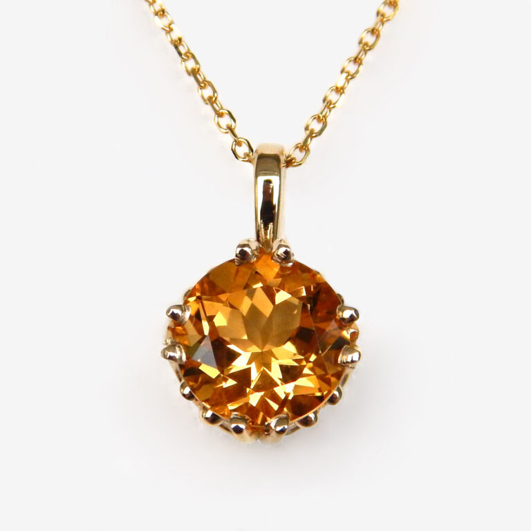 yellow gold citrine pendant