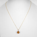 yellow gold citrine pendant on chain