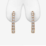 yellow gold diamond huggie hoop earrings