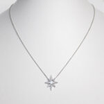 diamond starburst necklace white gold