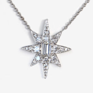 white gold diamond star pendant