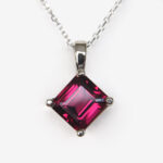 white gold garnet pendant
