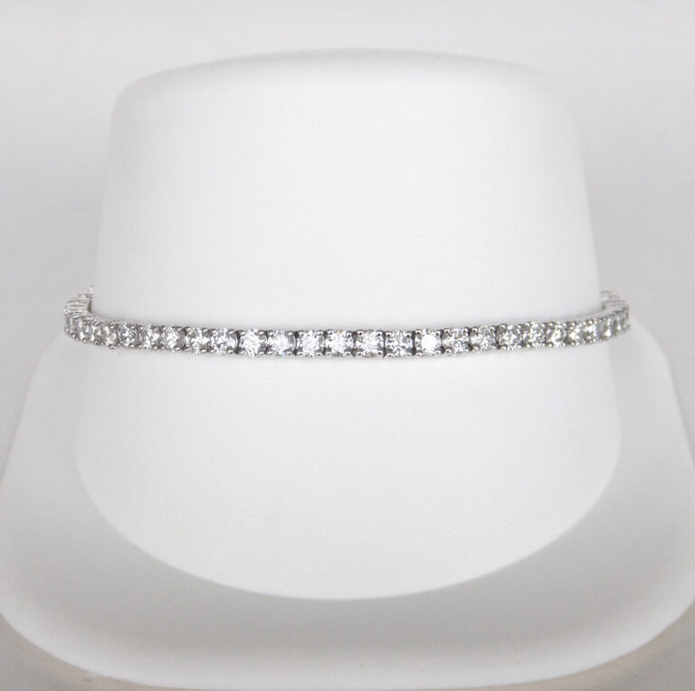 white gold lab created diamond tennis bracelet five carat total weight