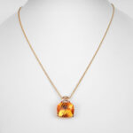 yellow gold citrine pendant on chain