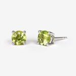 white gold peridot studs