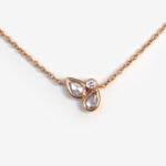 rose gold rose cut diamond necklace