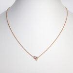 rose gold three stone diamond necklace