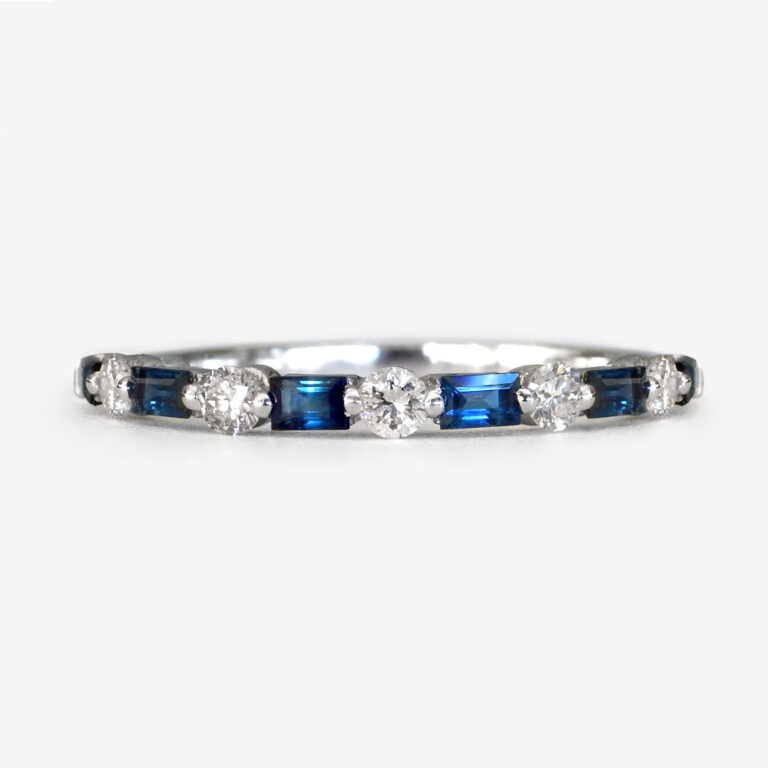 white gold sapphire and diamond band