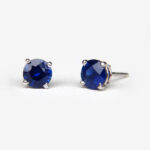 white gold sapphire studs