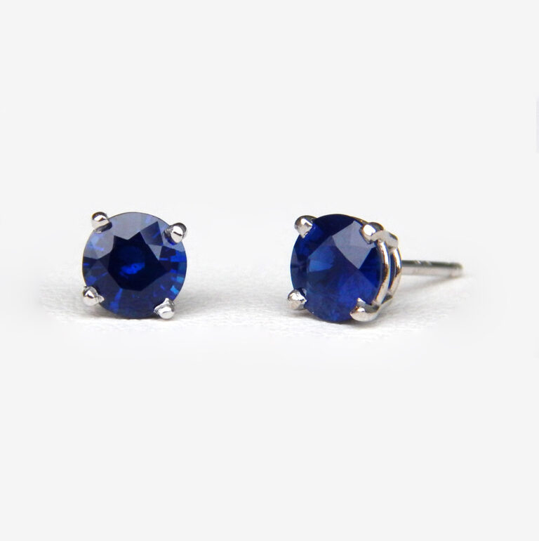 white gold sapphire studs