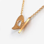 side view of diamond butterfly pendant