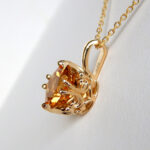 side view of yellow gold citrine pendant