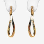 yellow gold wavy hoop earrings
