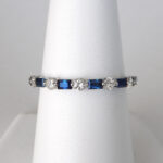 white gold sapphire and diamond band