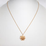 yellow gold diamond sun necklace